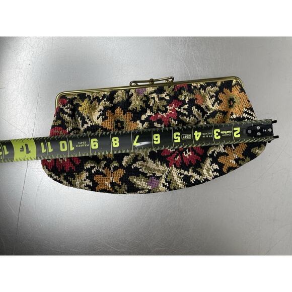 Vintage Mod Flora Floral Tapestry Handbag Carpet Bag Clutch 60s 50s - Picture 7 of 7